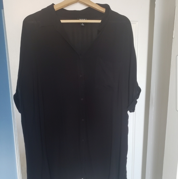 a.n.a Tops - ANA black 2X short sleeve camp shirt